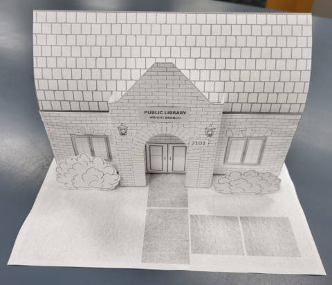 Picture of the Wright Library paper replica designed by Cindy Trebes