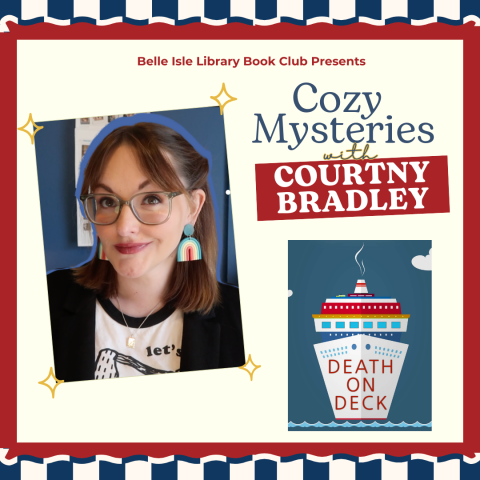 Picture of author Courtny Bradley and her book cover of Death on Deck.