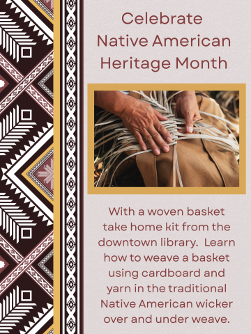 Hands weaving a basket