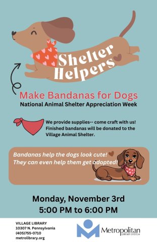 Cute Dachshund dogs wearing red bandanas! The information on the poster is the same as the text included in the event description.