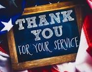 Thank you for your service sign