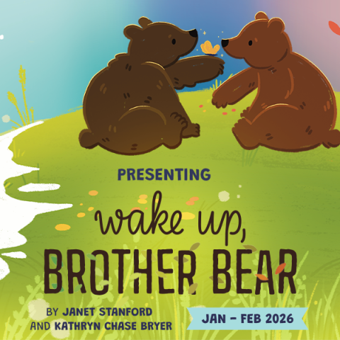 Two bears sitting with a butterfly on one paw