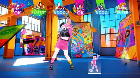 a screenshot of the game Just Dance with a woman in a cool outfit