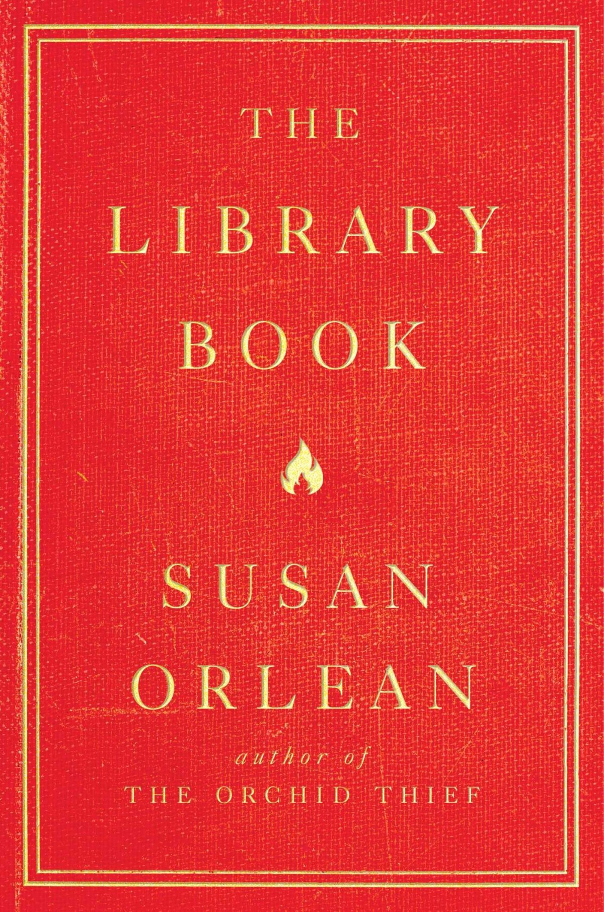 red cover of The Library Book with yellow-gold print