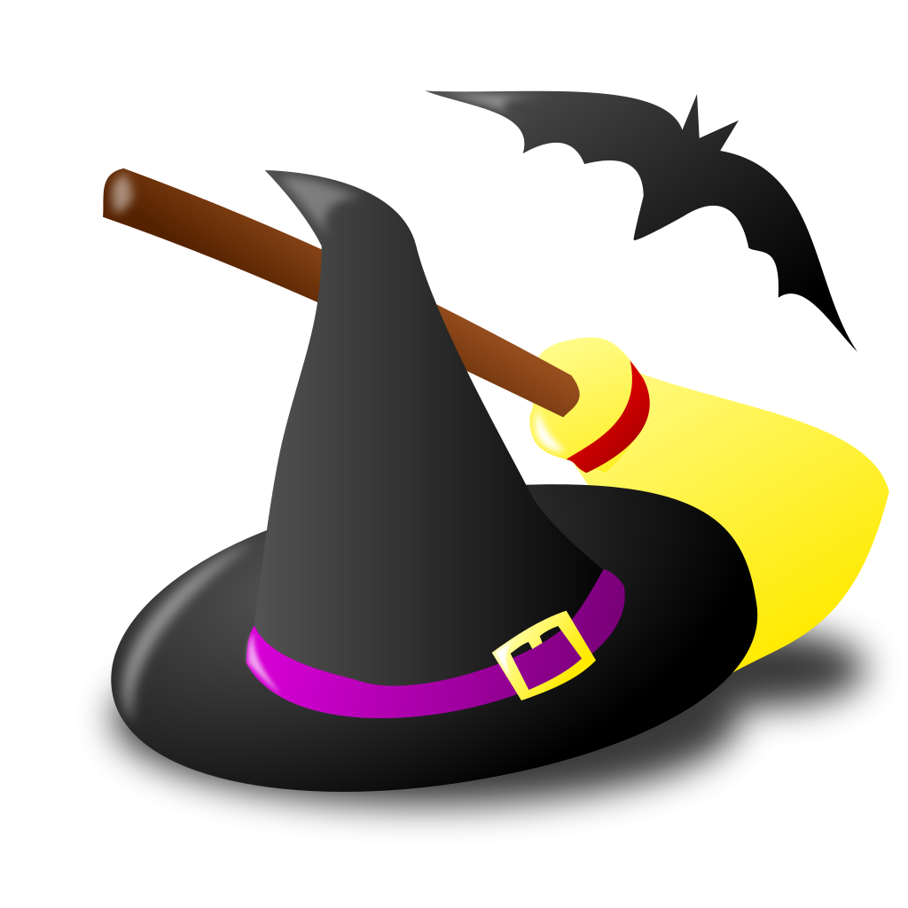  witch hat, broom, and bat icon. Source	https://openclipart.org/detail/94039/halloween-icon
