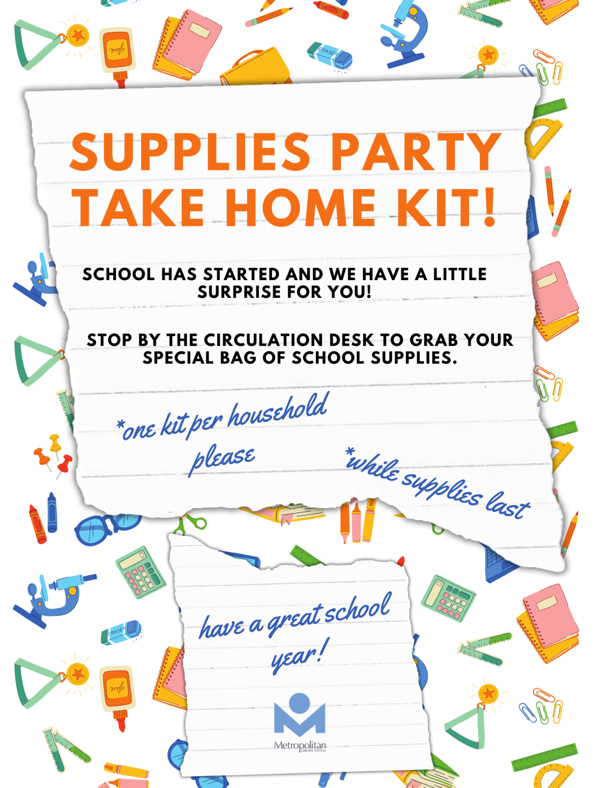 supplies party take-home kit poster
