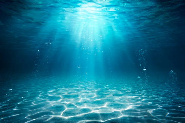 Deep sea picture, blue colors and water