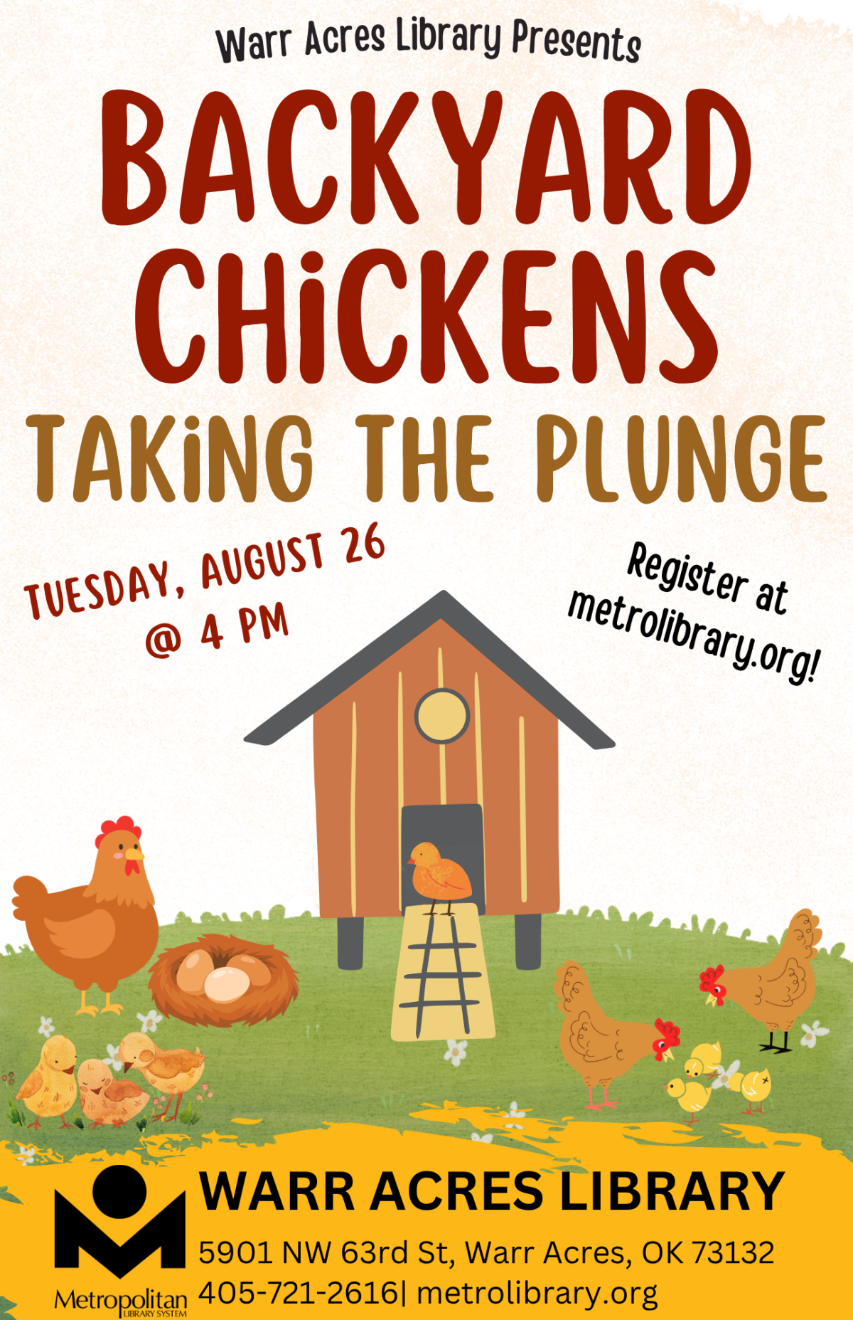 Flyer for Backyard Chickens program.