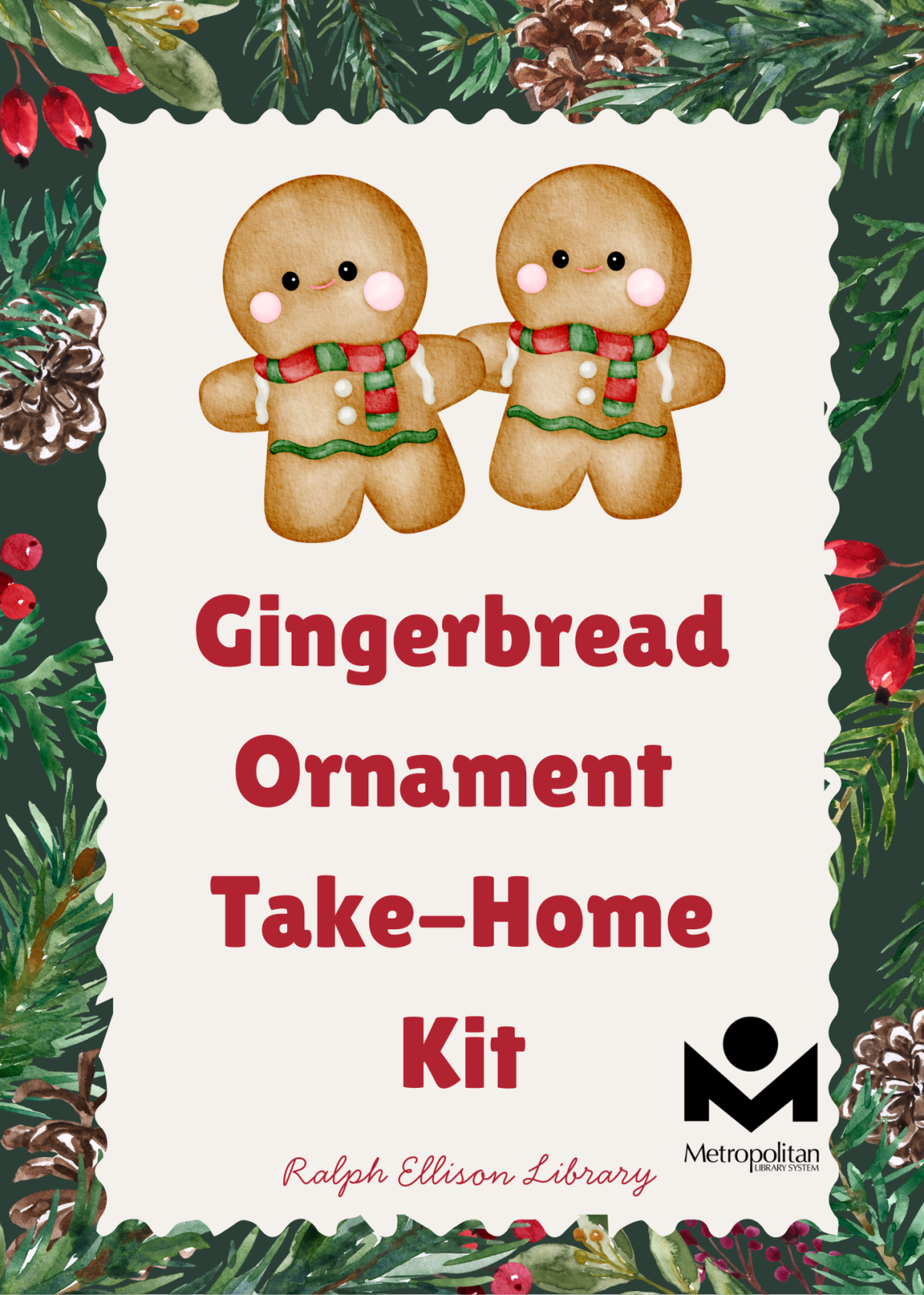 Gingerbread ornament take home kit sign