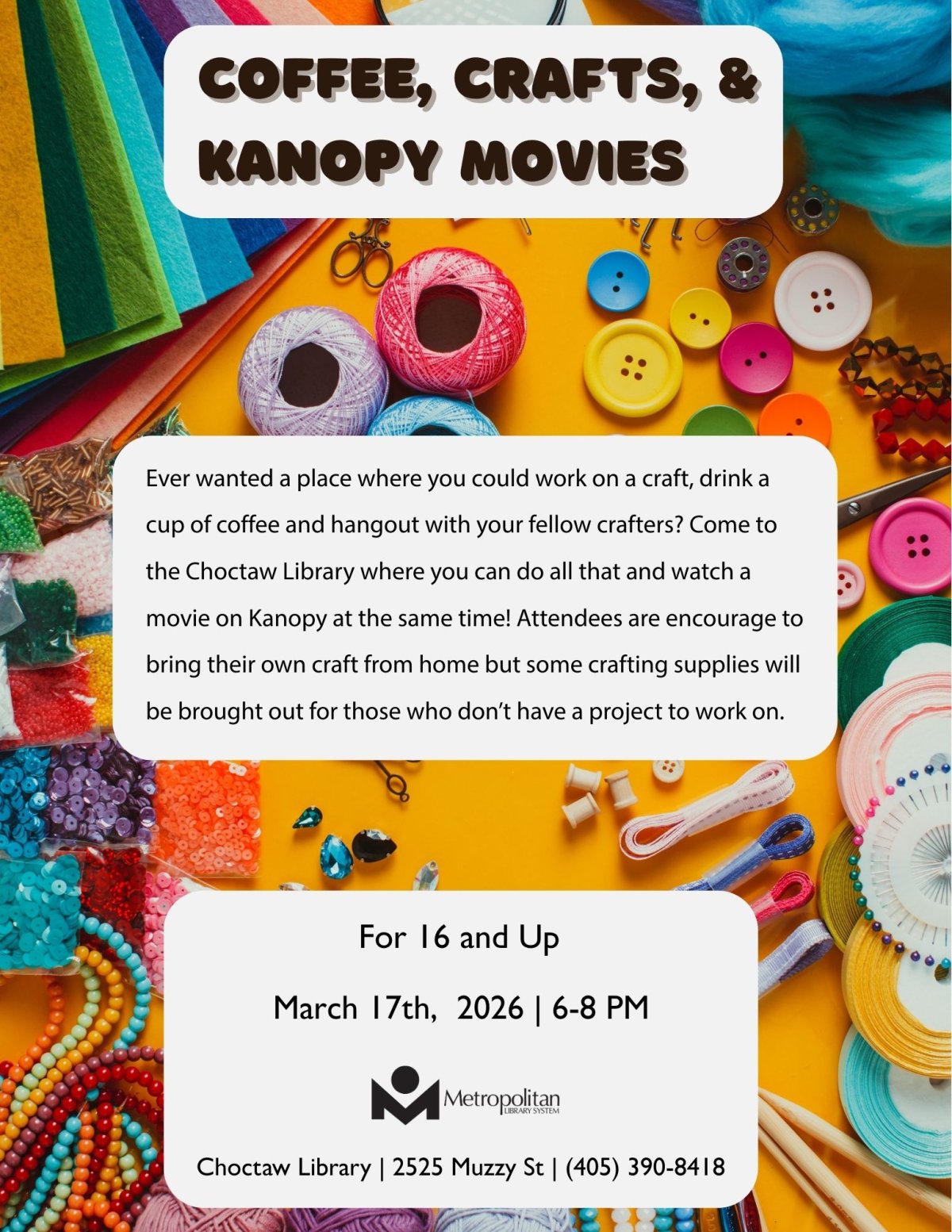 A colorful flyer describing the event