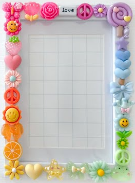 small wooden picture frame surrounded by small charm beads