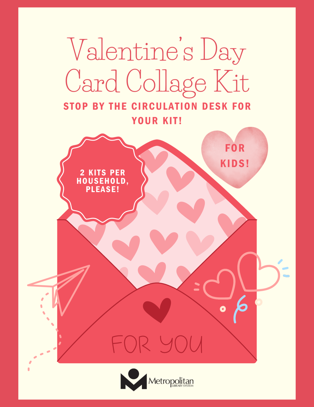 Valentine's Day card collage kit poster
