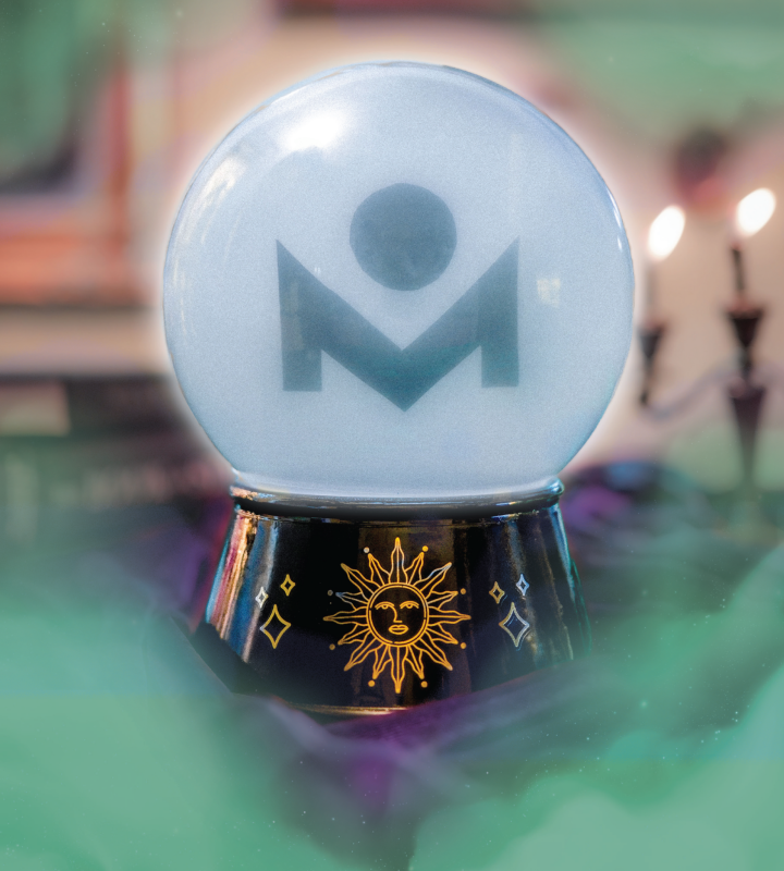 Metro Library logo in a crystal ball.