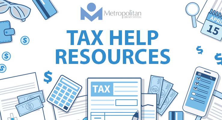 tax help graphic with tax icons such as tax forms calculator smart phone
