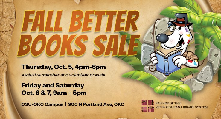 2023 Fall Better Books Sale Image with Adventure Spoticus - October 5 to October 7